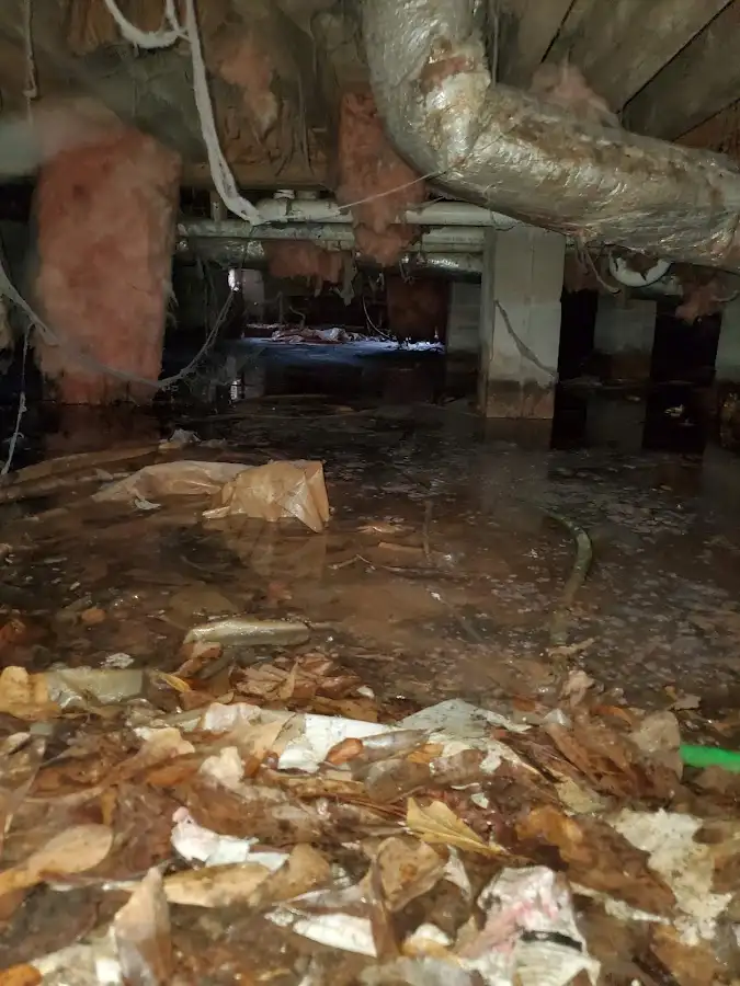 Crawl space flood assessment for Commercial Water Damage Restoration in Bryan